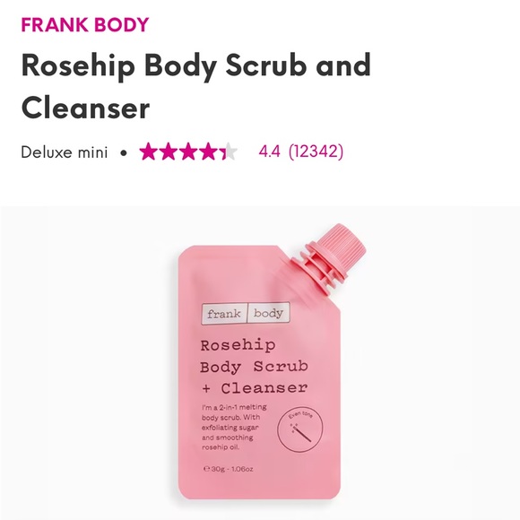Sephora Other - 💎 FRANK BODY ROSEHIP BODY SCRUB & CLEANSER